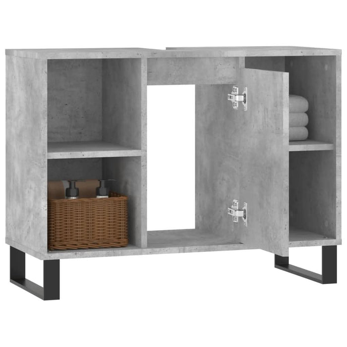 Dulap pentru baie, gri beton, 80x33x60 cm, lemn compozit - WALTI WALTI