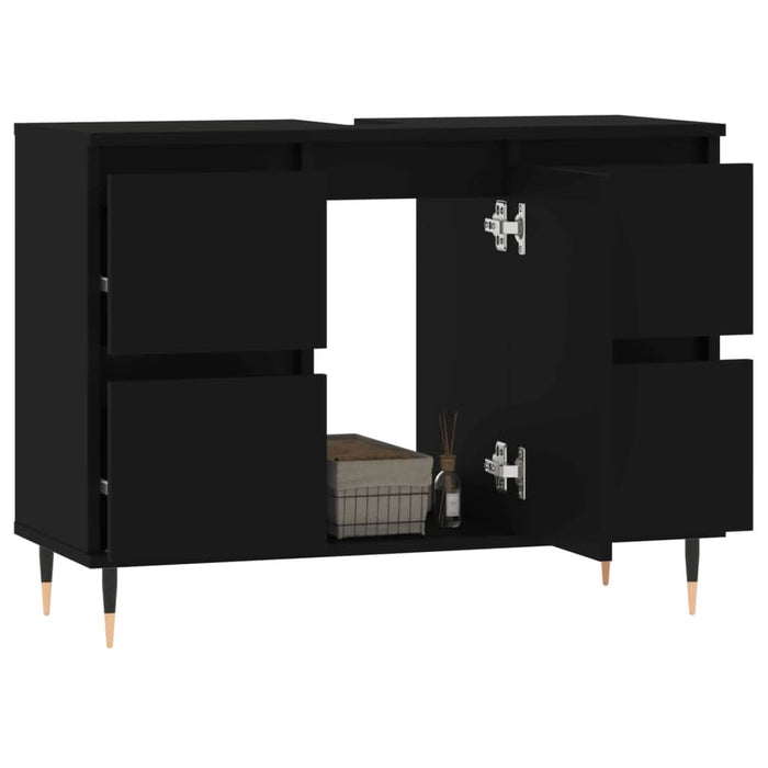 Dulap pentru baie, negru, 80x33x60 cm, lemn compozit - WALTI WALTI