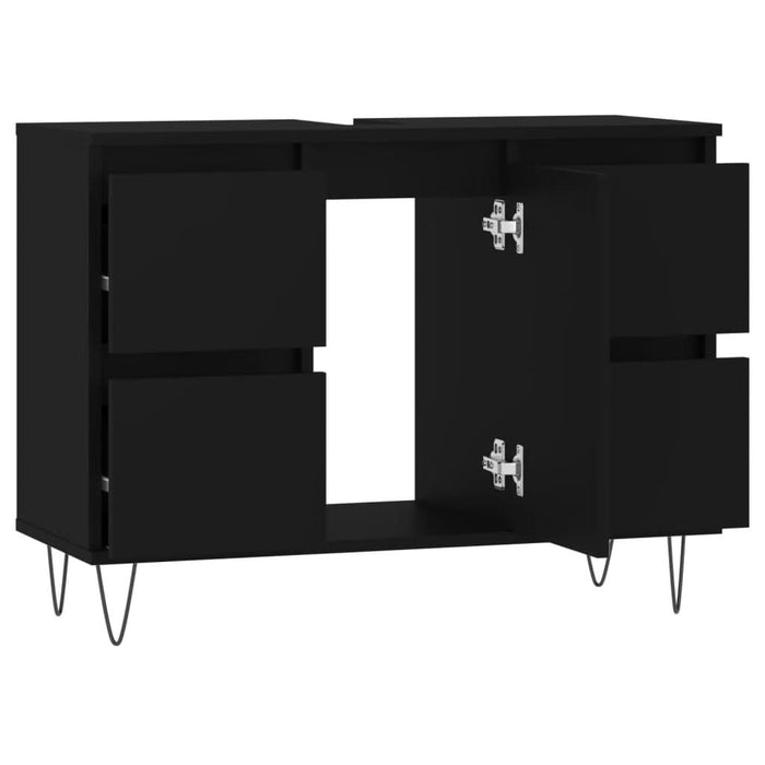 Dulap pentru baie, negru, 80x33x60 cm, lemn compozit - WALTI WALTI