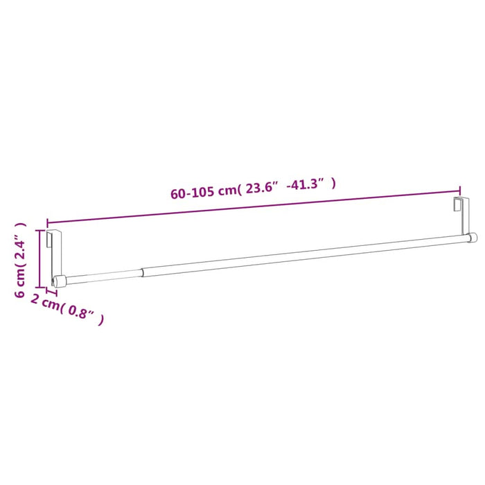 Șine pentru perdele 2 buc, alb și argintiu, 60-105 cm, aluminiu - WALTI WALTI