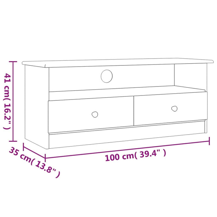 Dulap TV cu sertare „ALTA” 100x35x41 cm, lemn masiv de pin - WALTI WALTI