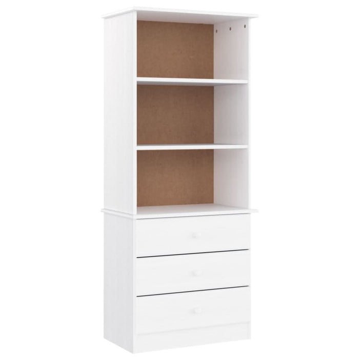 Bibliotecă cu sertare „ALTA”, alb, 60x35x142 cm, lemn masiv pin - WALTI WALTI