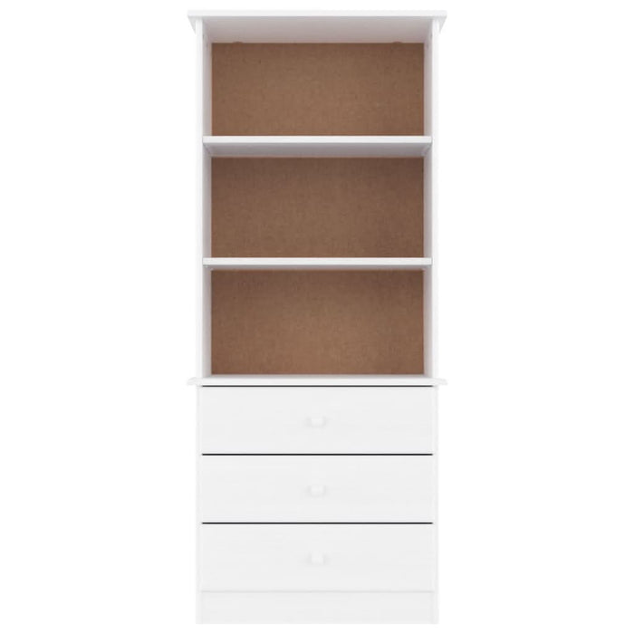 Bibliotecă cu sertare „ALTA”, alb, 60x35x142 cm, lemn masiv pin - WALTI WALTI