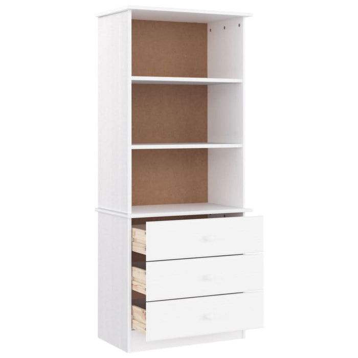 Bibliotecă cu sertare „ALTA”, alb, 60x35x142 cm, lemn masiv pin - WALTI WALTI