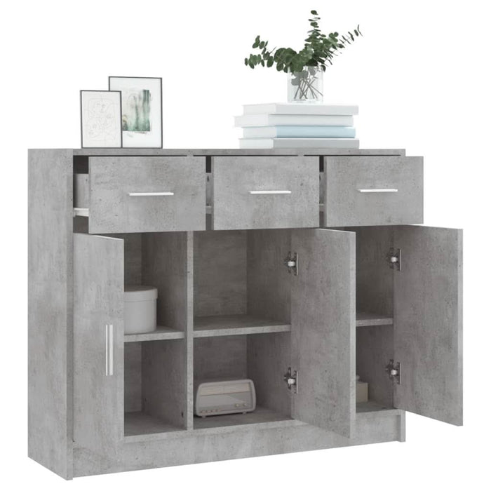 Servantă, gri beton, 91x28x75 cm, lemn prelucrat - WALTI WALTI