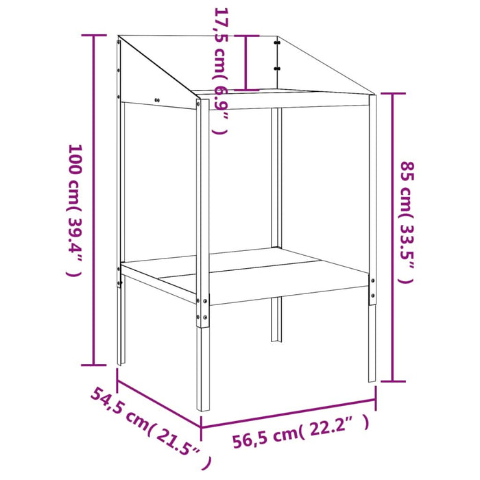 Suport de plante, antracit, 56,5x54,5x100 cm, oțel galvanizat - WALTI WALTI