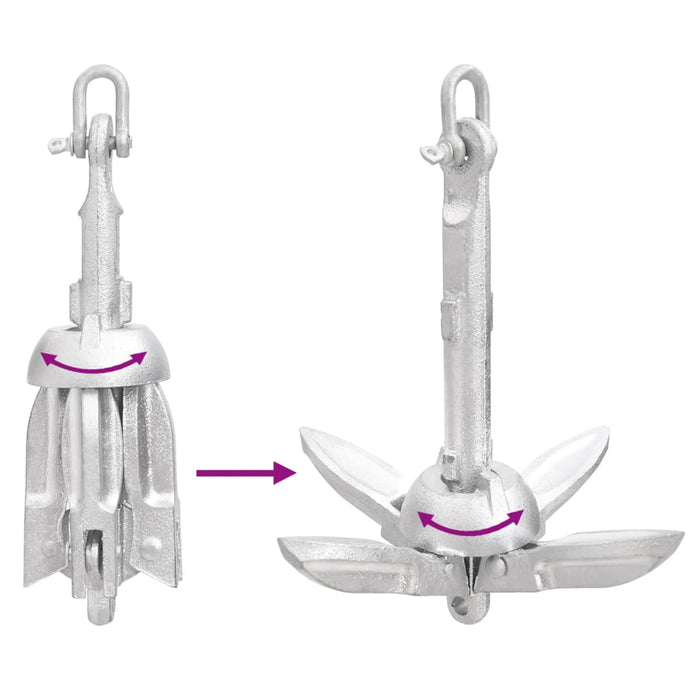 Ancoră pliabilă argintie 0,7 kg, fier maleabil - WALTI WALTI