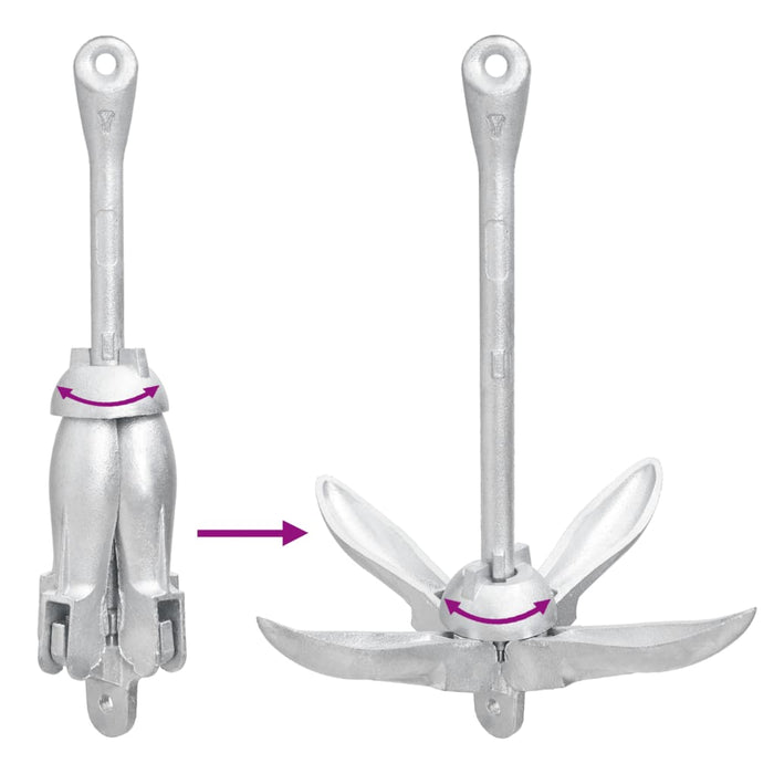 Ancoră pliabilă, argintiu, 8 kg, fier maleabil - WALTI WALTI