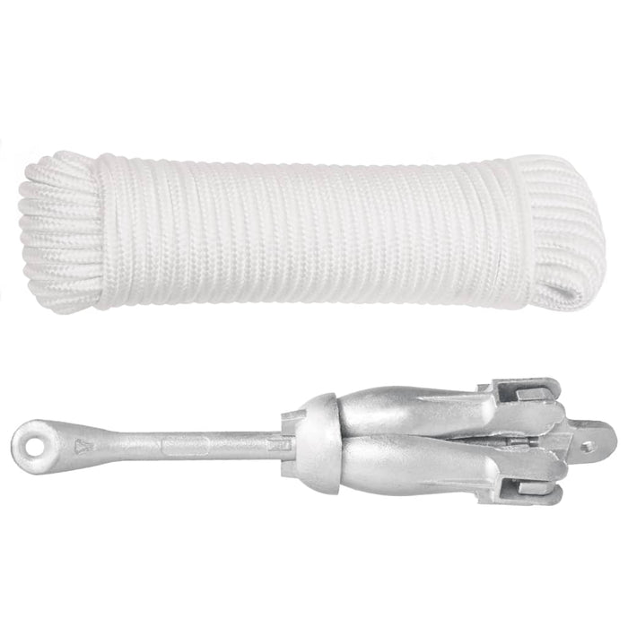 Ancoră pliabilă cu funie, argintiu, 6 kg, fier maleabil - WALTI WALTI