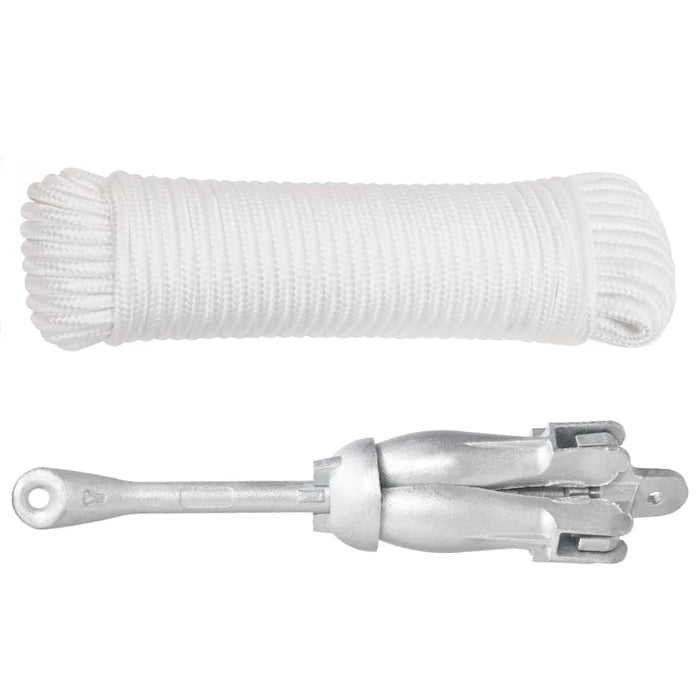 Ancoră pliabilă cu funie, argintiu, 8 kg, fier maleabil - WALTI WALTI