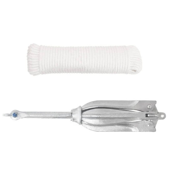 Ancoră pliabilă cu funie, argintiu, 12 kg, fier maleabil - WALTI WALTI