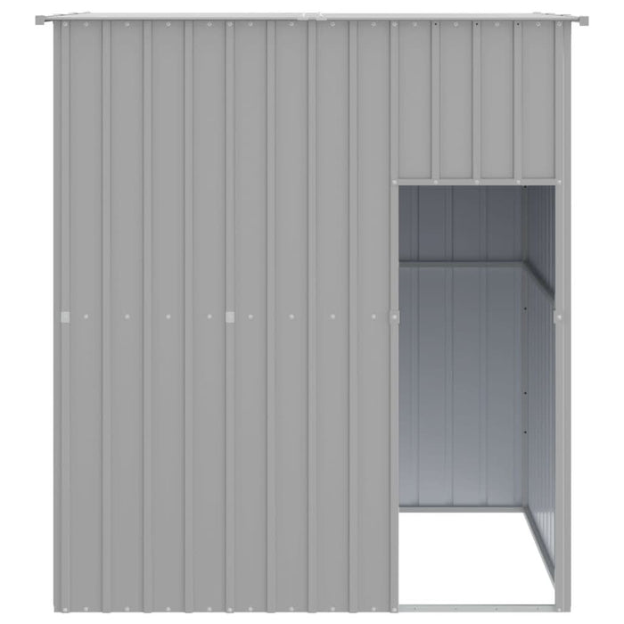 Cușcă câine acoperiș gri deschis 165x153x181 cm oțel galvanizat - WALTI WALTI