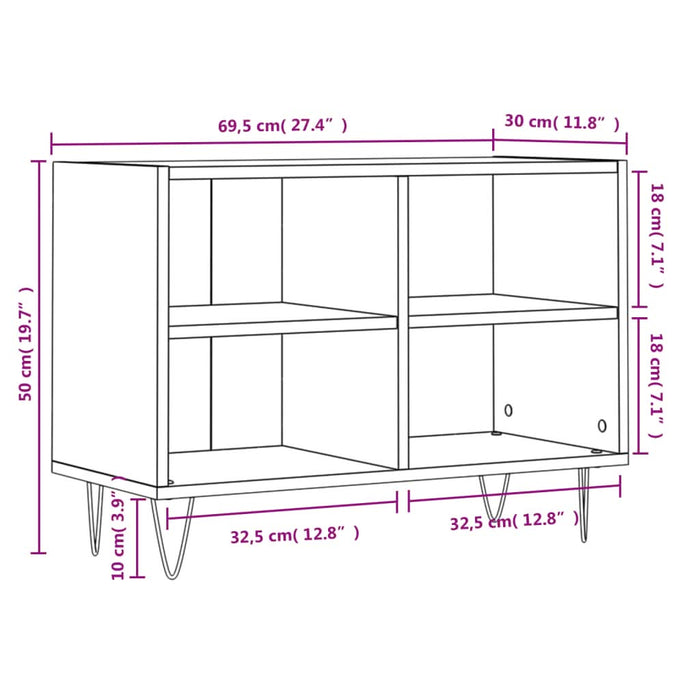 Comodă TV, gri beton, 69,5x30x50 cm, lemn compozit - WALTI WALTI