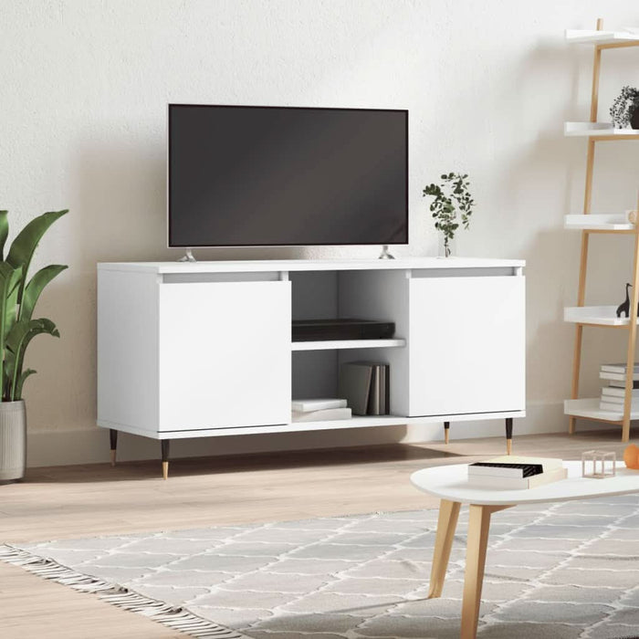 Comodă TV, alb, 104x35x50 cm, lemn compozit - WALTI WALTI