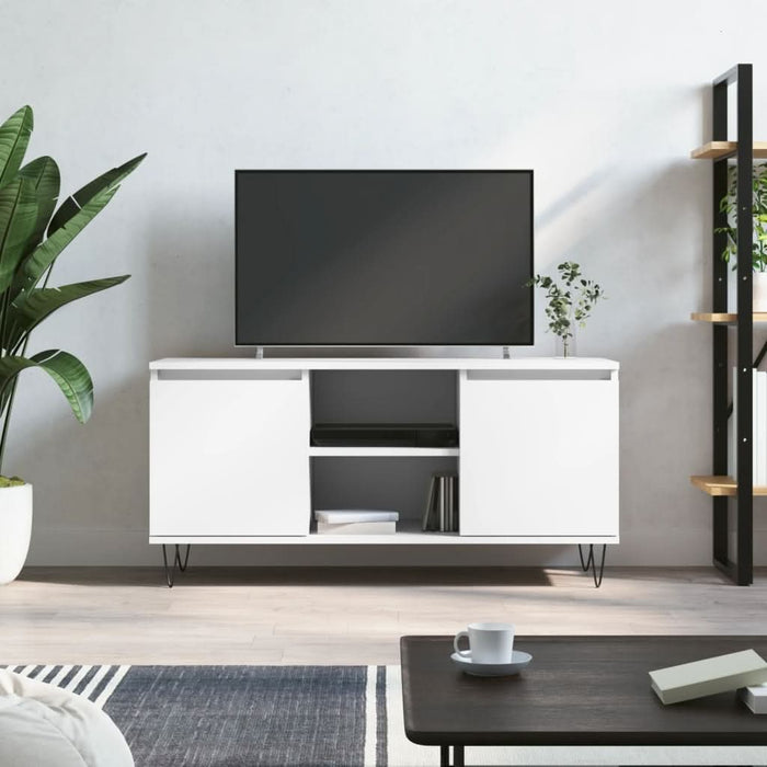 Comodă TV, alb, 104x35x50 cm, lemn compozit - WALTI WALTI