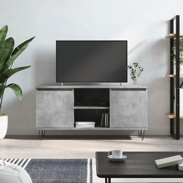 Comodă TV, gri beton, 104x35x50 cm, lemn compozit - WALTI WALTI