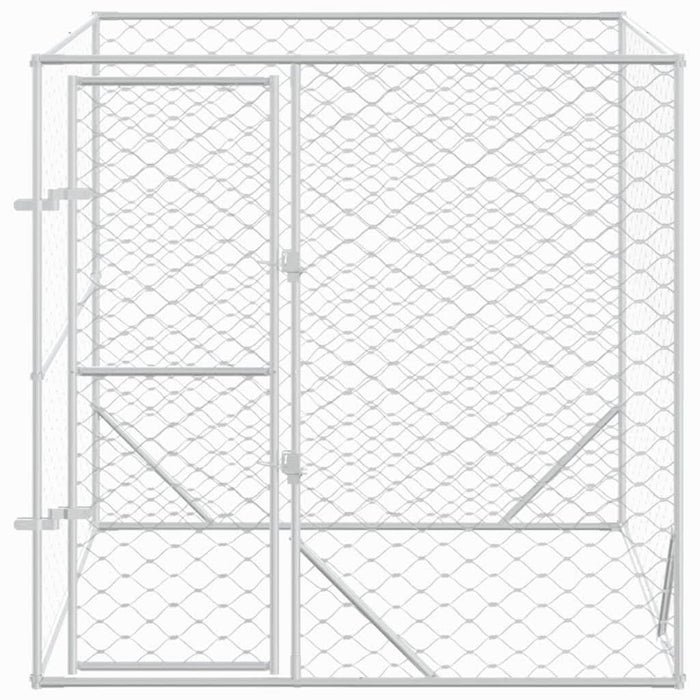 Padoc de exterior pentru câini argintiu 2x2x2 m oțel galvanizat - WALTI WALTI