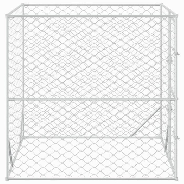 Padoc de exterior pentru câini argintiu 2x2x2 m oțel galvanizat - WALTI WALTI