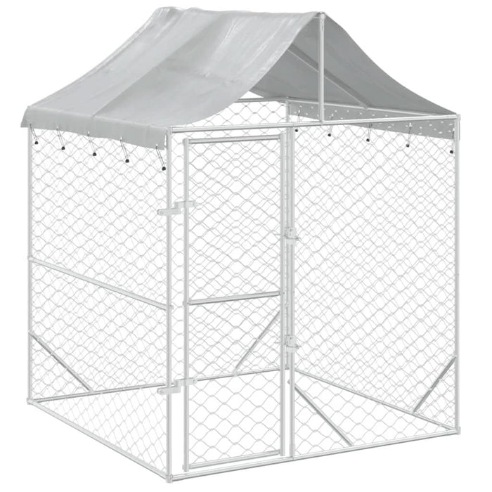 Padoc de exterior cu acoperiș argintiu 2x2x2,5m oțel galvanizat - WALTI WALTI