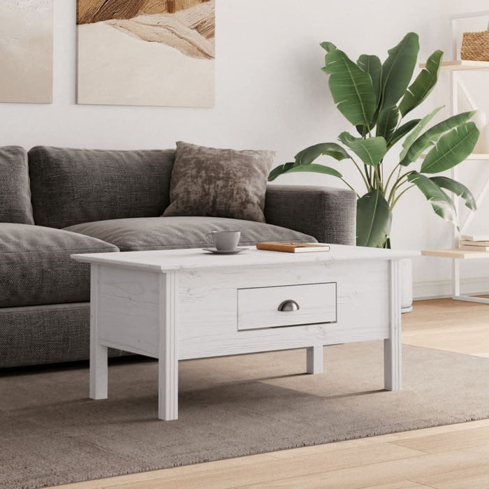 Măsuță de cafea BODO, alb, 100x55x45 cm, lemn masiv de pin - WALTI WALTI