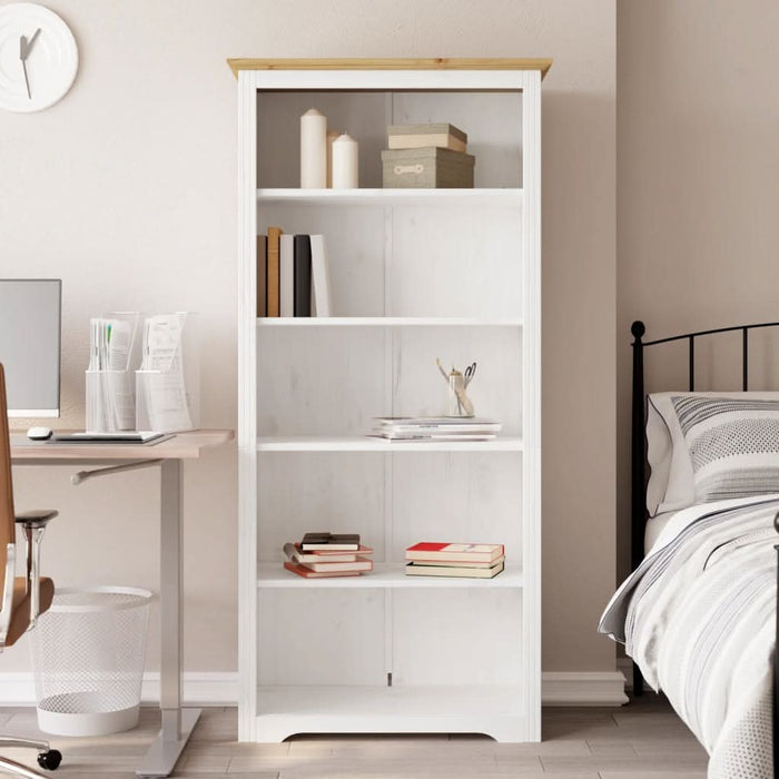 Bibliotecă BODO, maro, 80x38x180 cm, lemn masiv pin, 5 rafturi - WALTI WALTI