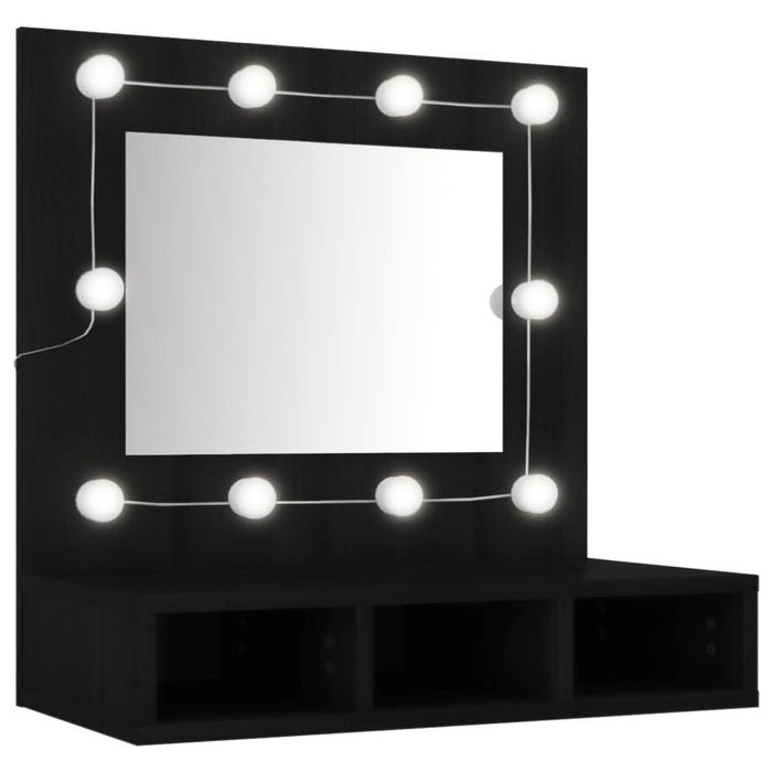 Dulap cu oglindă și LED, negru, 60x31,5x62 cm - WALTI WALTI