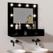 Dulap cu oglindă și LED, negru, 60x31,5x62 cm - WALTI WALTI