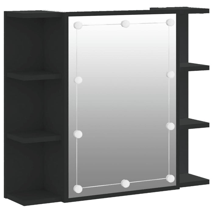 Dulap cu oglindă și LED, negru, 70x16,5x60 cm - WALTI WALTI