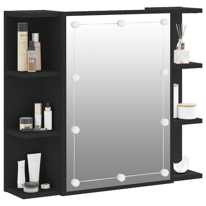 Dulap cu oglindă și LED, negru, 70x16,5x60 cm - WALTI WALTI