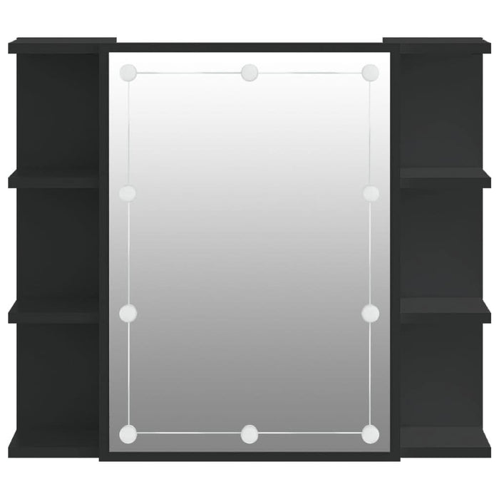 Dulap cu oglindă și LED, negru, 70x16,5x60 cm - WALTI WALTI