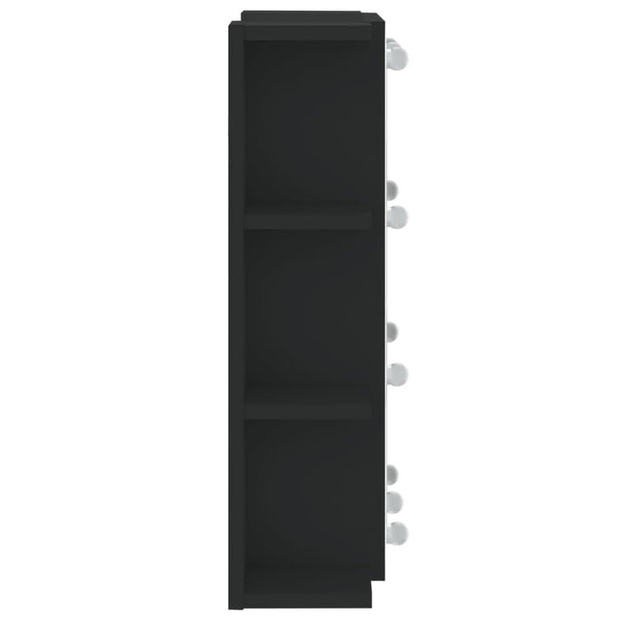 Dulap cu oglindă și LED, negru, 70x16,5x60 cm - WALTI WALTI