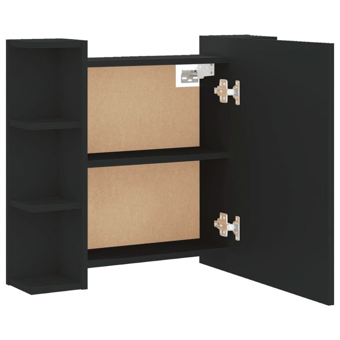 Dulap cu oglindă și LED, negru, 70x16,5x60 cm - WALTI WALTI