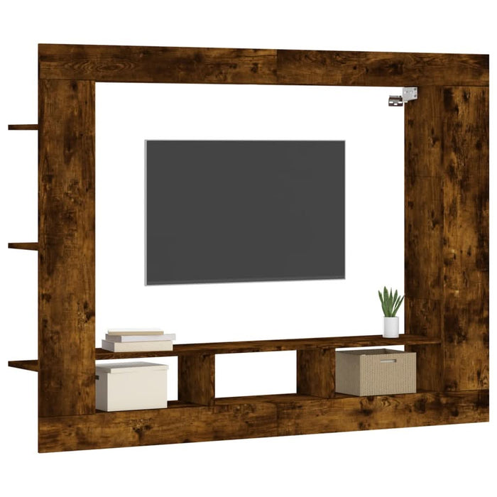 Dulap TV, stejar fumuriu, 152x22x113 cm, lemn prelucrat - WALTI WALTI