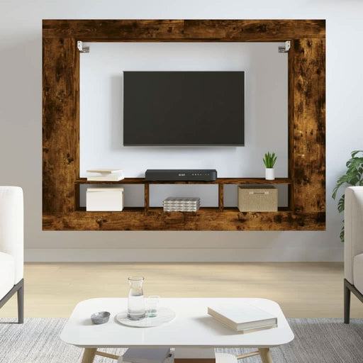 Dulap TV, stejar fumuriu, 152x22x113 cm, lemn prelucrat - WALTI WALTI