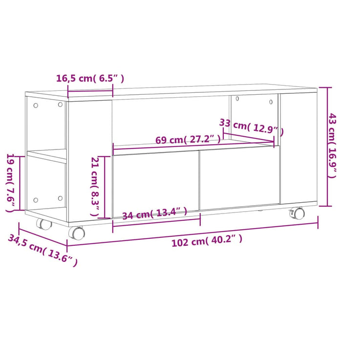 Comodă TV, alb, 102x34,5x43 cm, lemn prelucrat - WALTI WALTI