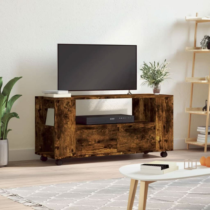 Comodă TV, stejar fumuriu, 102x34,5x43 cm, lemn prelucrat - WALTI WALTI