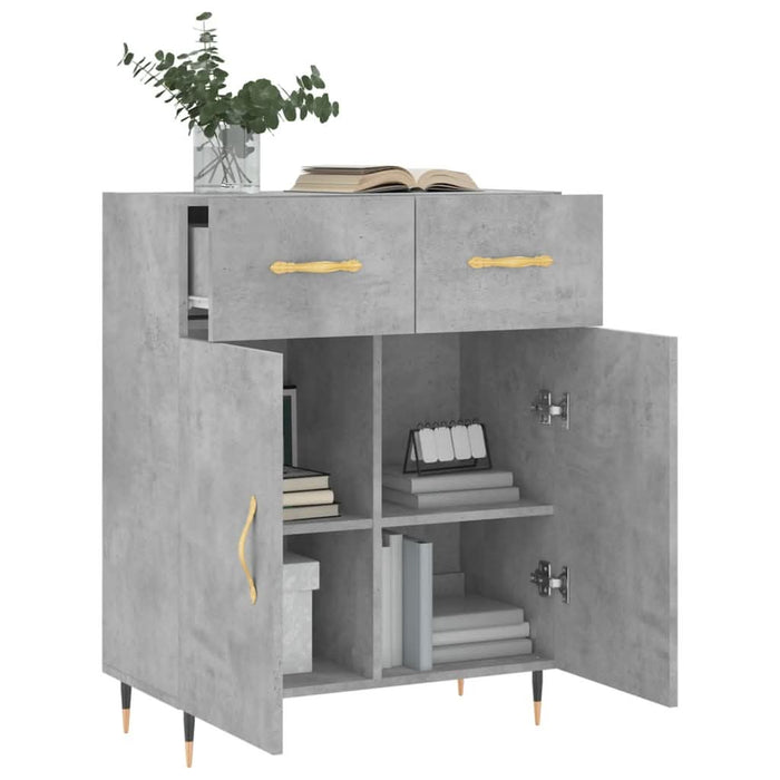 Servantă, gri beton, 69,5x34x90 cm, lemn compozit - WALTI WALTI