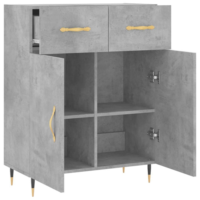 Servantă, gri beton, 69,5x34x90 cm, lemn compozit - WALTI WALTI