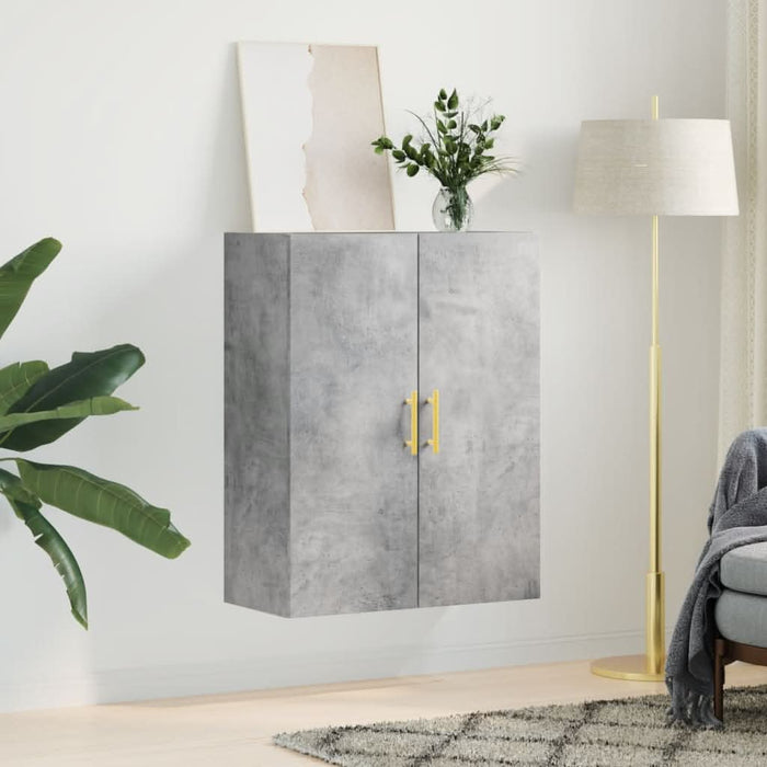 Dulap cu montaj pe perete, gri beton, 69,5x34x90 cm - WALTI WALTI