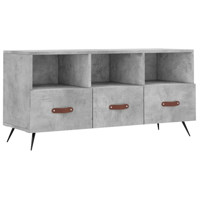 Dulap TV, gri beton, 102x36x50 cm, lemn prelucrat - WALTI WALTI