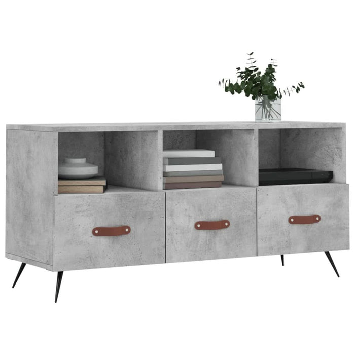 Dulap TV, gri beton, 102x36x50 cm, lemn prelucrat - WALTI WALTI