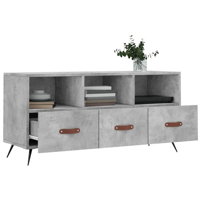 Dulap TV, gri beton, 102x36x50 cm, lemn prelucrat - WALTI WALTI