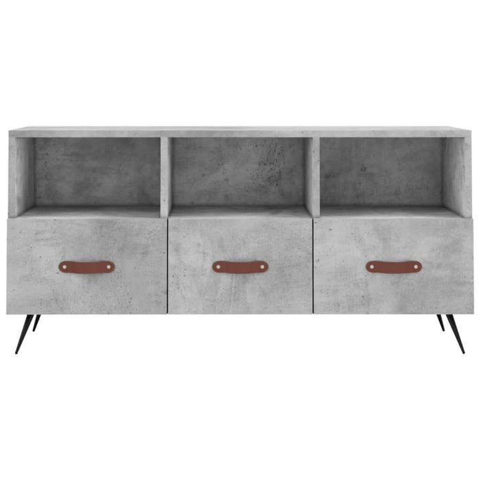 Dulap TV, gri beton, 102x36x50 cm, lemn prelucrat - WALTI WALTI