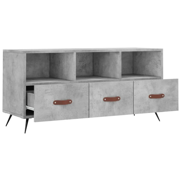 Dulap TV, gri beton, 102x36x50 cm, lemn prelucrat - WALTI WALTI