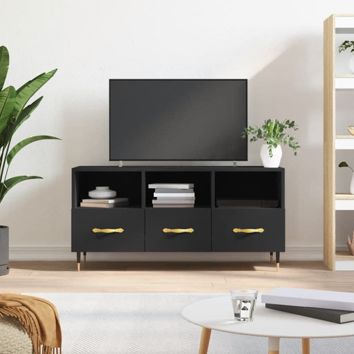 Dulap TV, negru, 102x36x50 cm, lemn prelucrat - WALTI WALTI