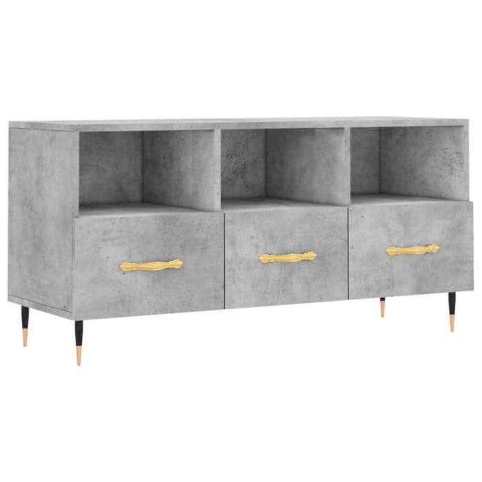 Dulap TV, gri beton, 102x36x50 cm, lemn prelucrat - WALTI WALTI