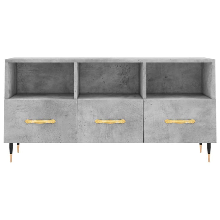 Dulap TV, gri beton, 102x36x50 cm, lemn prelucrat - WALTI WALTI