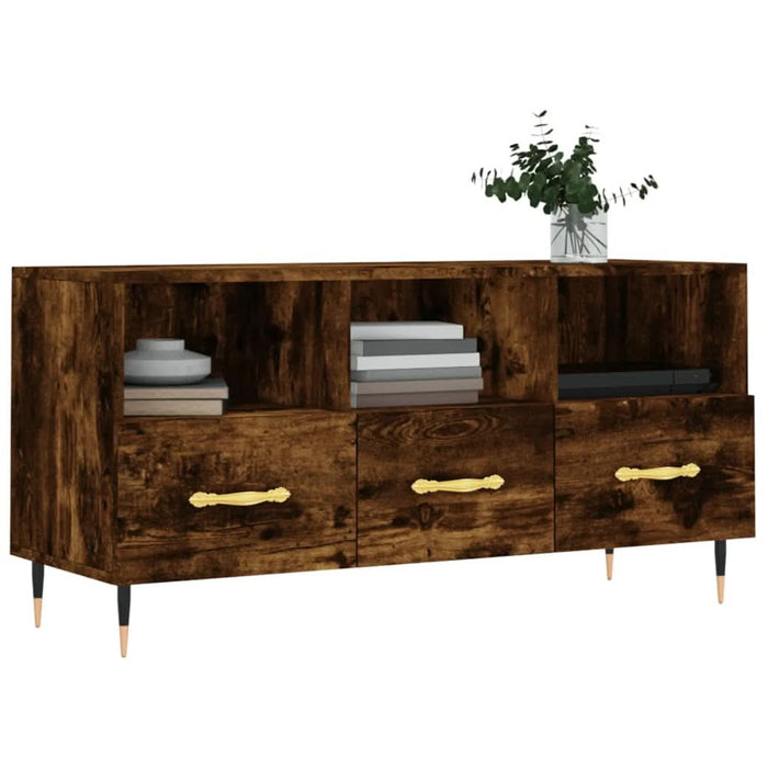 Dulap TV stejar afumat, 102x36x50 cm, lemn prelucrat - WALTI WALTI
