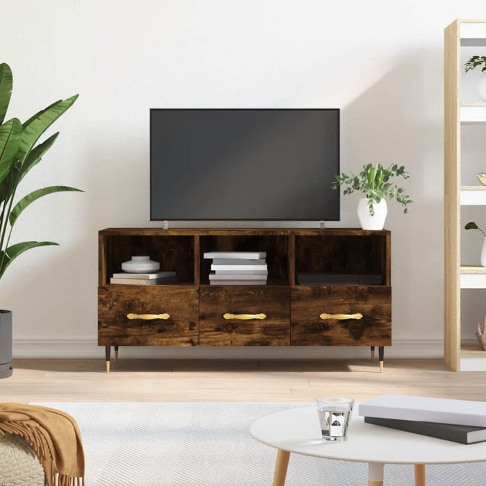 Dulap TV stejar afumat, 102x36x50 cm, lemn prelucrat - WALTI WALTI