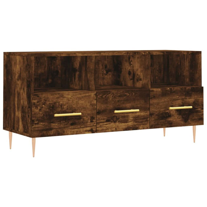 Dulap TV stejar afumat, 102x36x50 cm, lemn prelucrat - WALTI WALTI